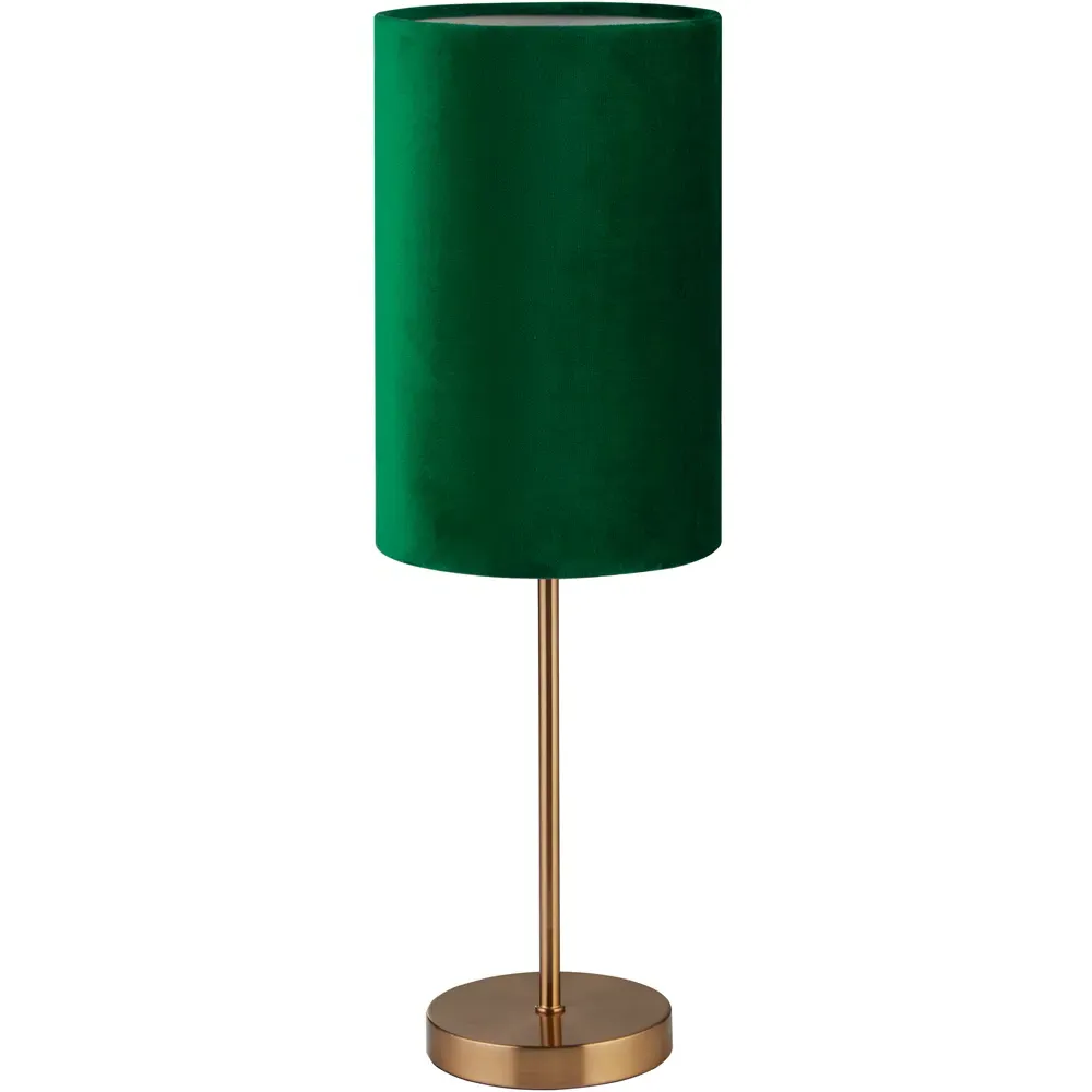 Table Lamp with Velvet Shade - Gold, Green image