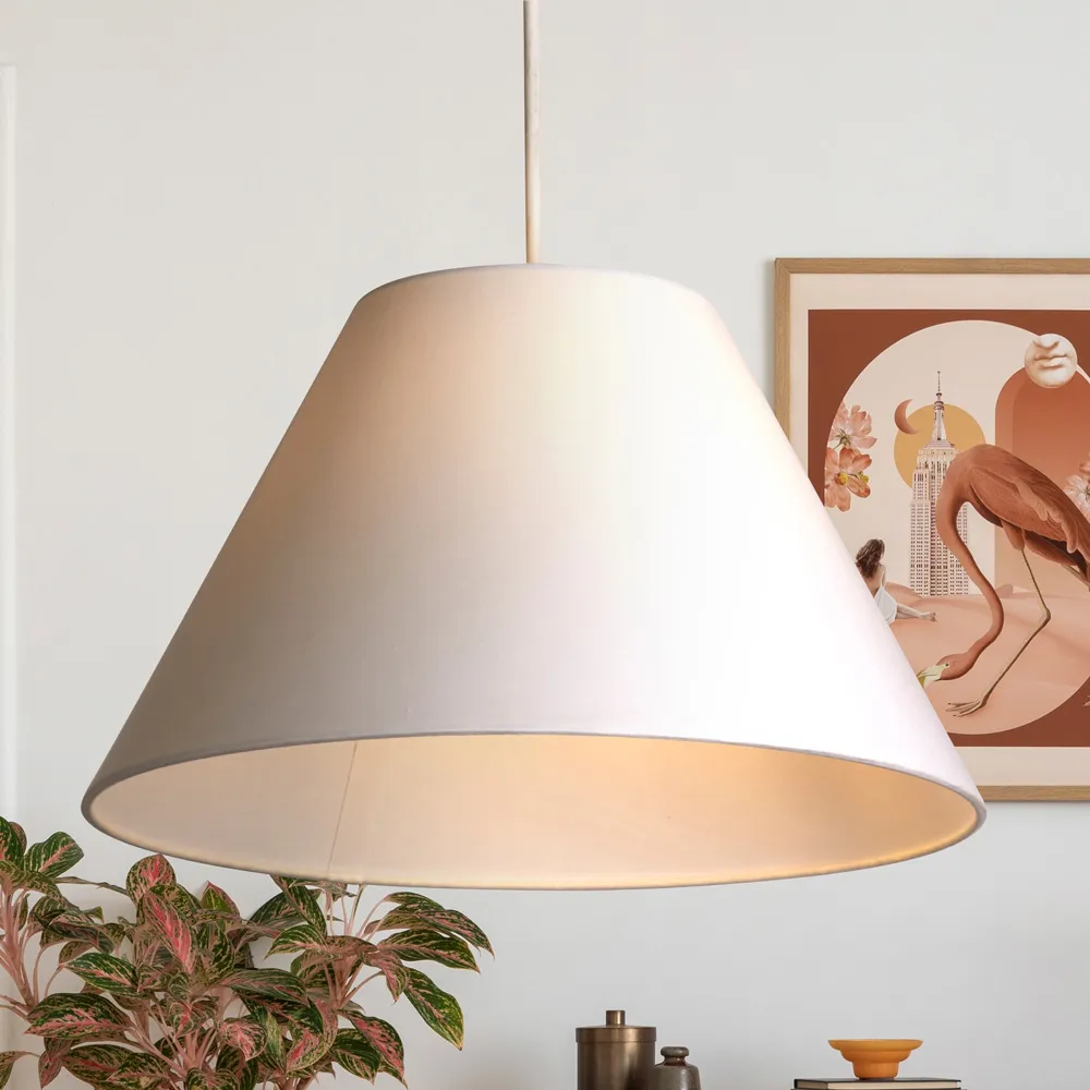 Tapered Lamp Shade - White, Cotton