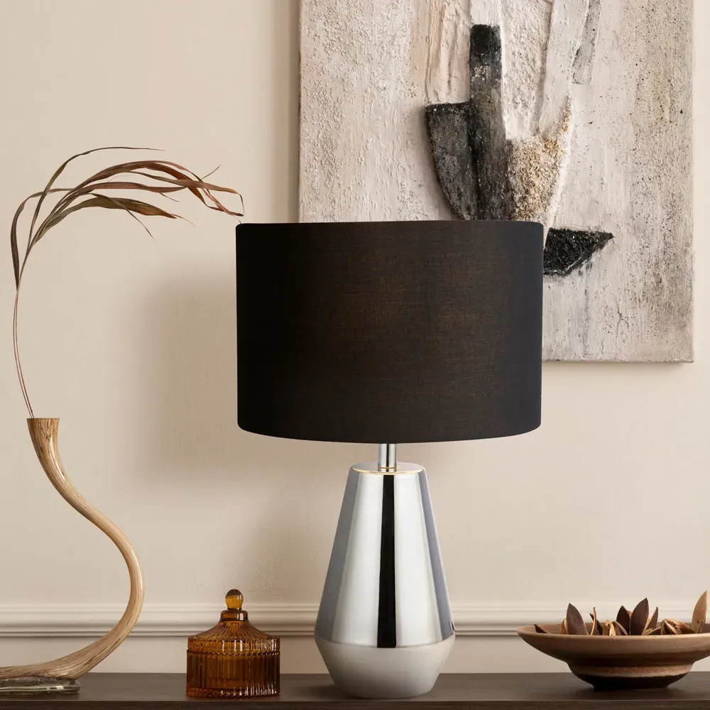 Touch Table Lamp 2 Pack - Silver, Fabric