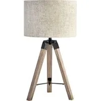 Tripod Table Lamp - Brown, Linen