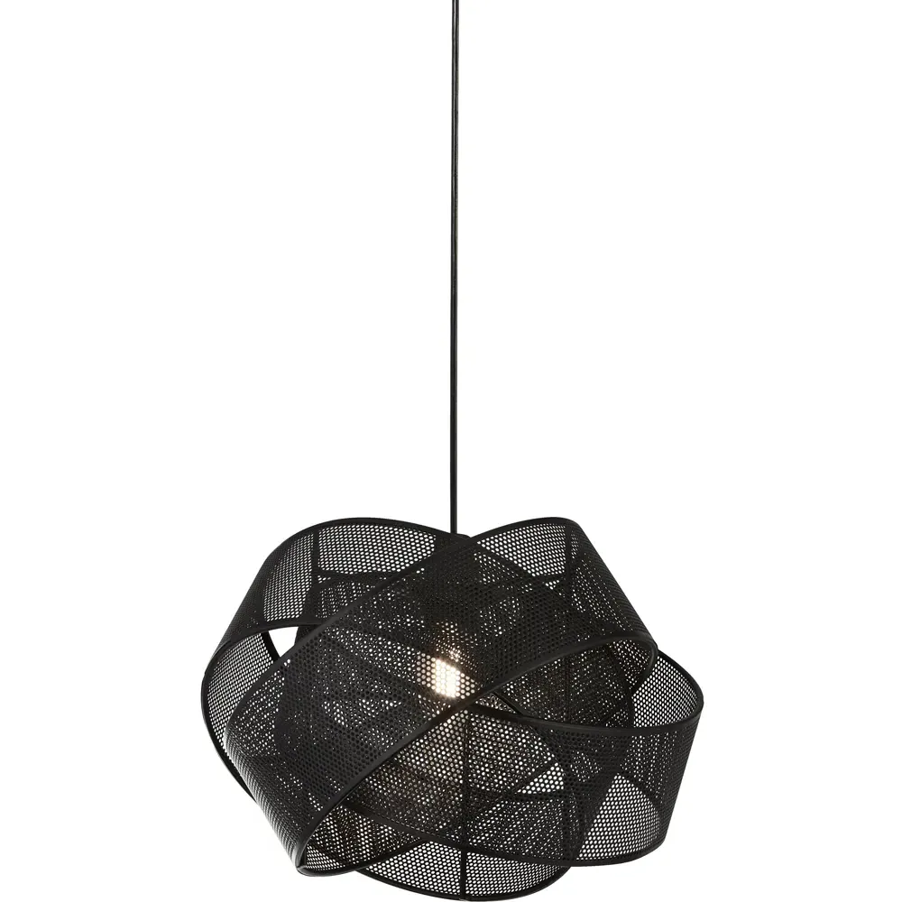 Twisted Mesh Band Pendant Shade - Black, Steel