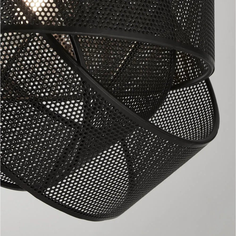 Twisted Mesh Band Pendant Shade - Black, Steel