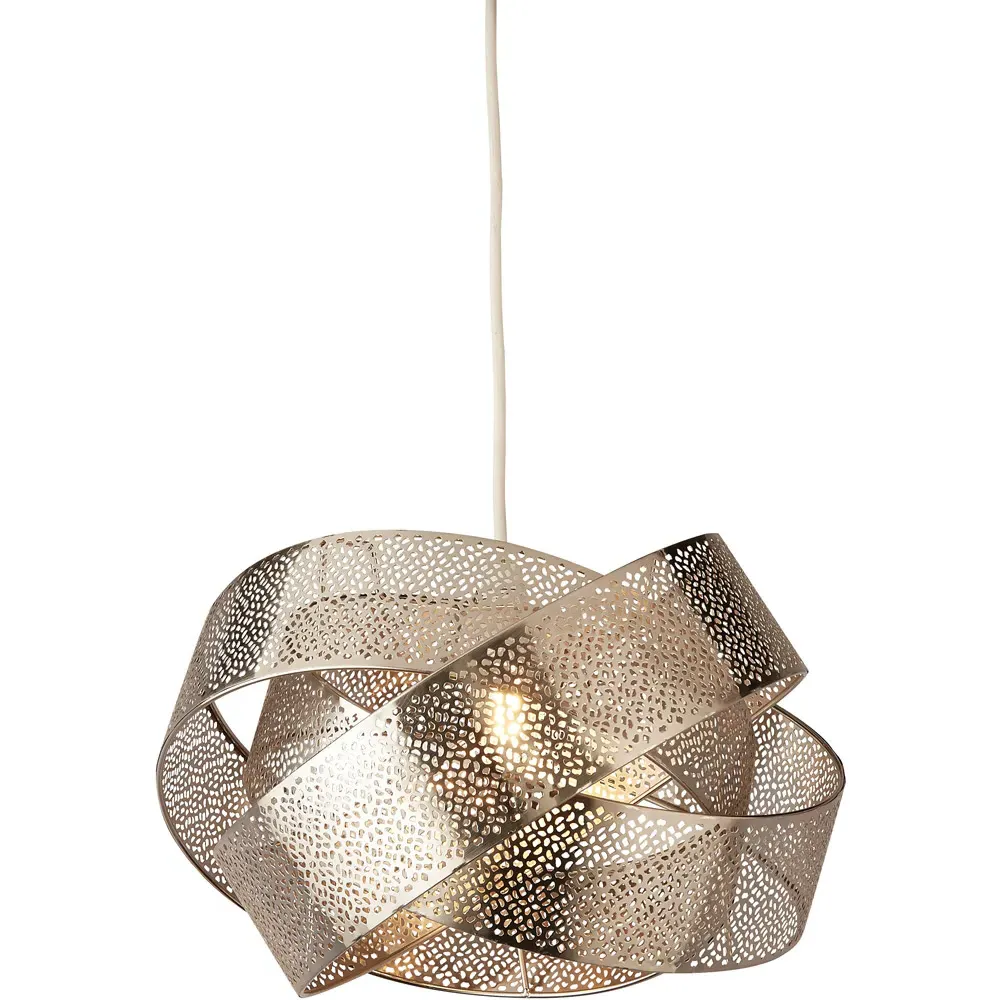 Twisted Mesh Band Pendant Shade - Silver, Steel