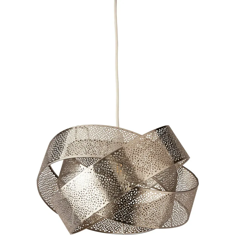 Twisted Mesh Band Pendant Shade - Silver, Steel