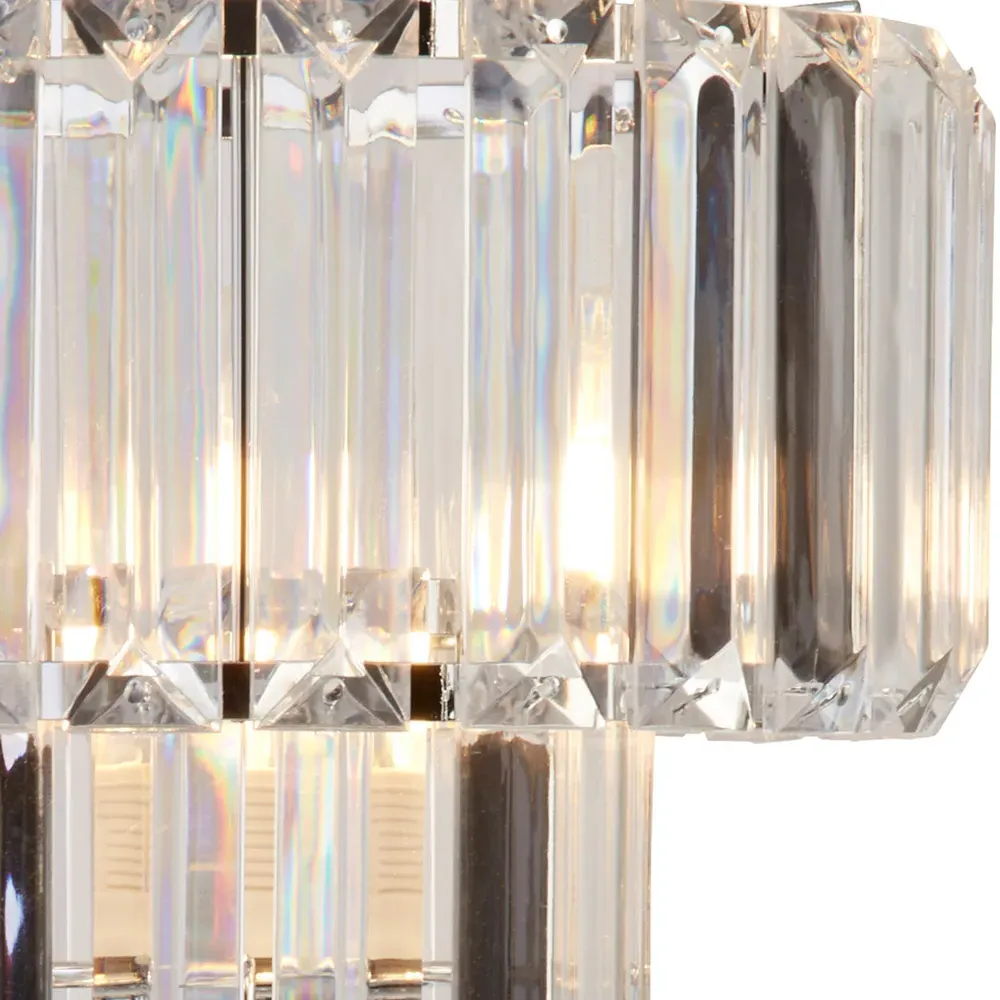 Two-Tier Acrylic Rod Table Lamp - Chrome, Clear Acrylic