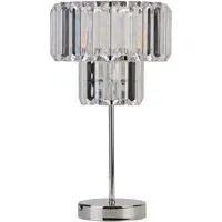 Two-Tier Acrylic Rod Table Lamp - Chrome, Clear Acrylic