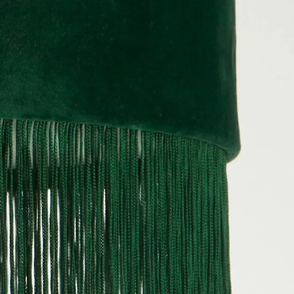 Velvet Fringe LED Shade - Green