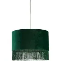 Velvet Fringe LED Shade - Green
