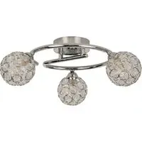 Waylen 3 Light Crystal Effect Round Ceiling Fitting - Silver