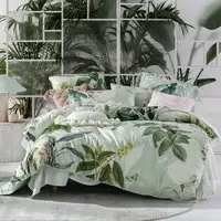 Glass House Single Botanical Duvet Cover Set - Green, Cotton