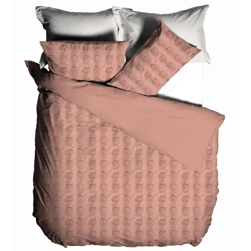 Haze Double Tufted Duvet Cover Set - Cream, Cotton