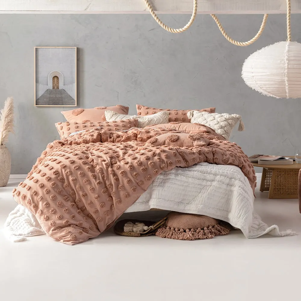 Haze Single Tufted Duvet Cover Set - Cream, Cotton image