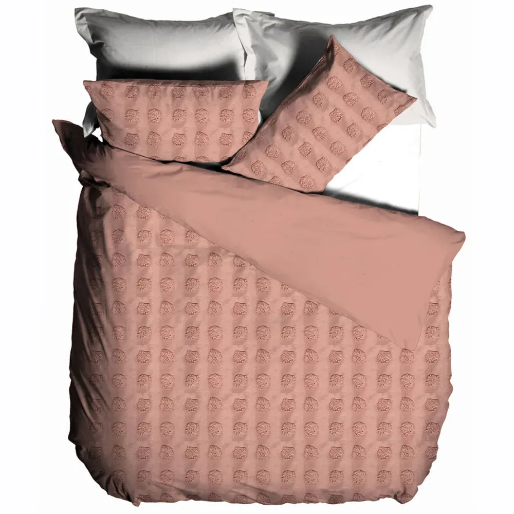 Haze Super King Tufted Duvet Cover Set - Cream, Cotton