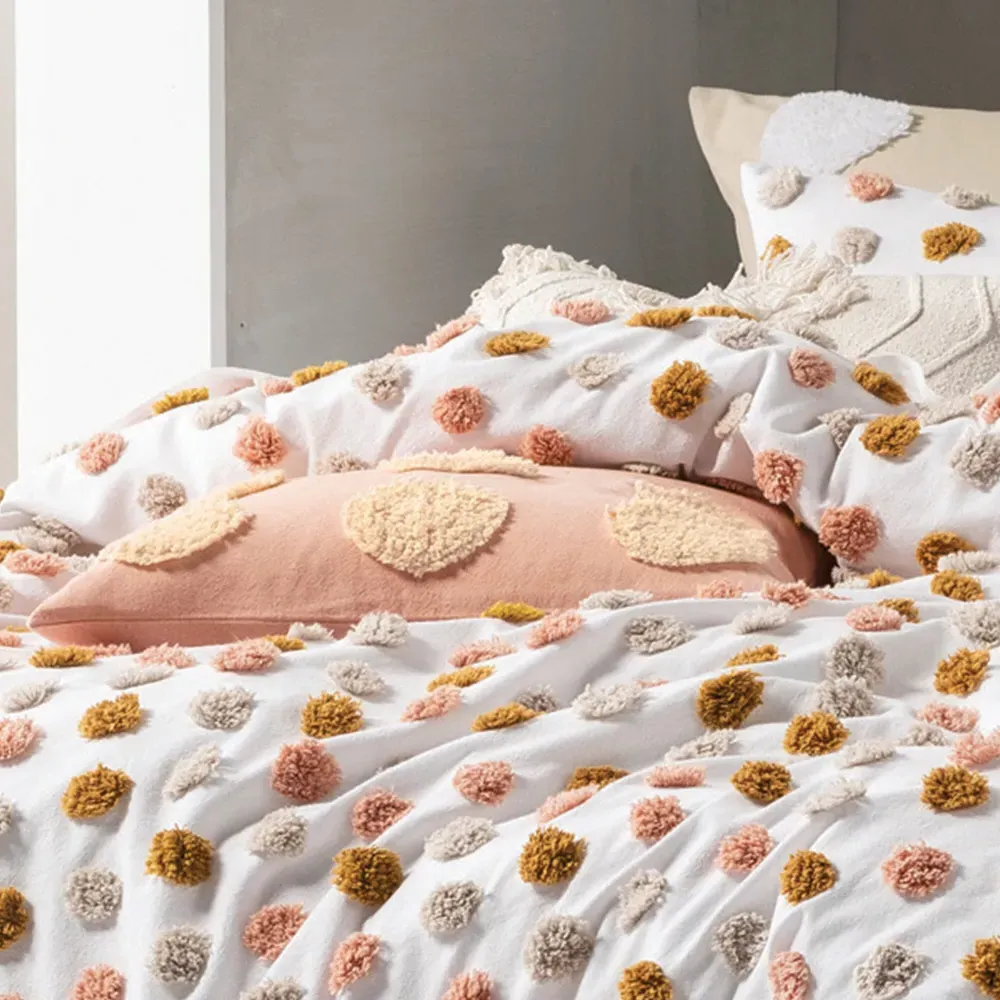 Haze Super King Tufted Duvet Cover Set - Multi, Cotton