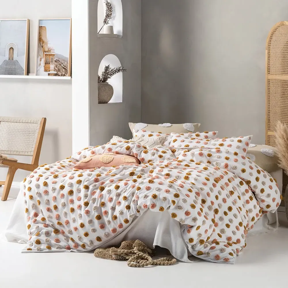 Haze Super King Tufted Duvet Cover Set - Multi, Cotton