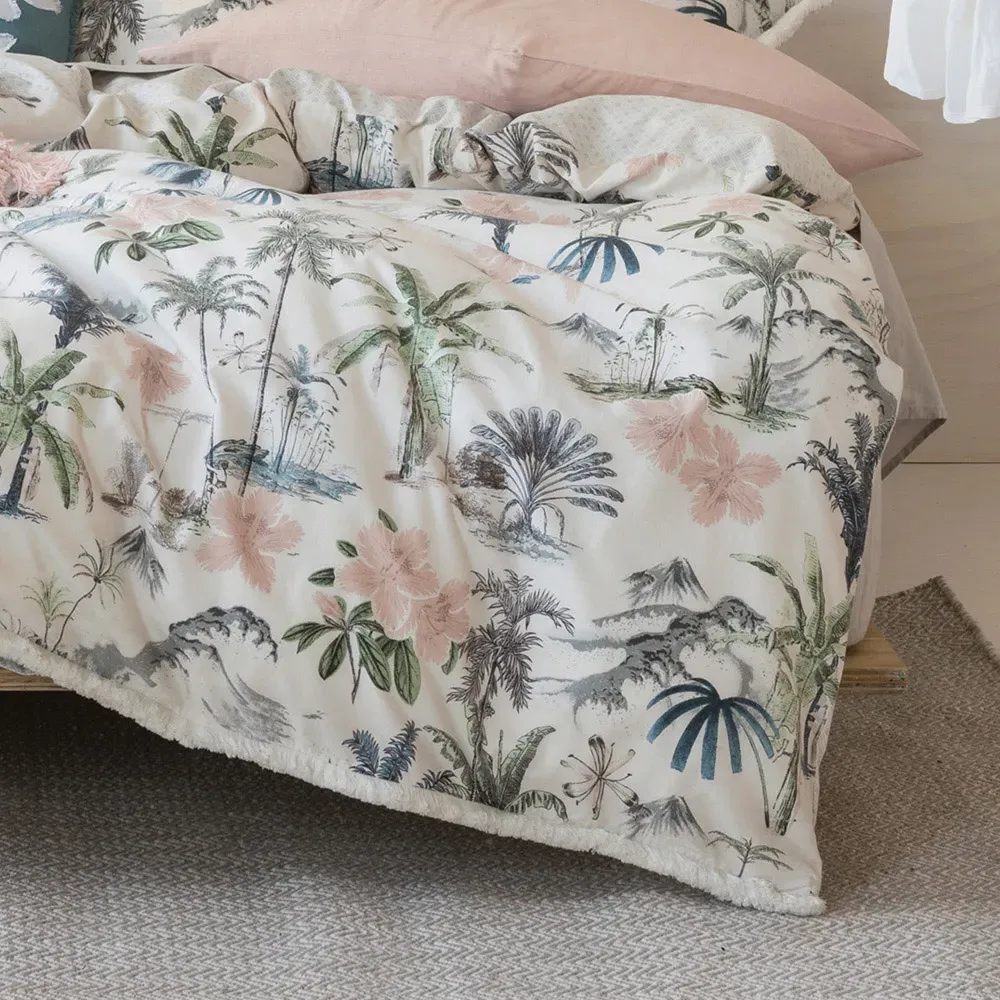 Luana Single Fringed Duvet Cover Set - White, Cotton