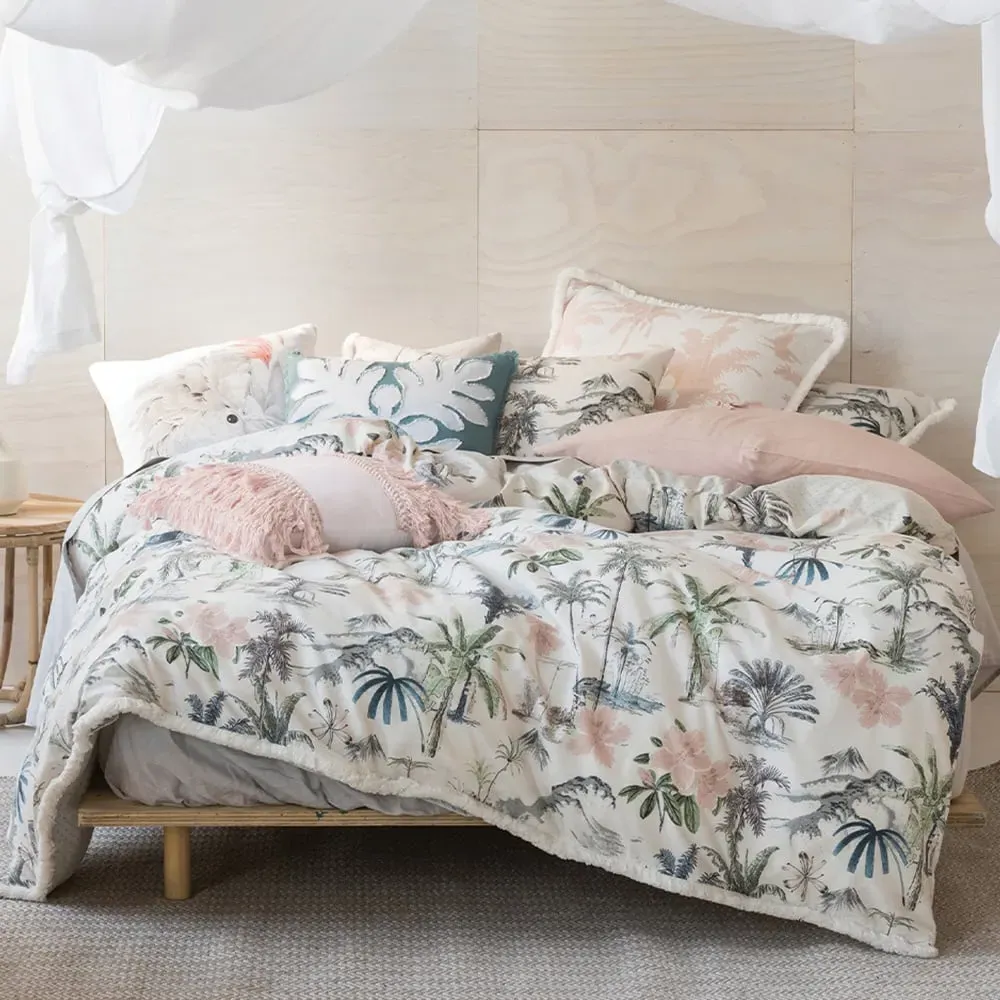 Luana Single Fringed Duvet Cover Set - White, Cotton image