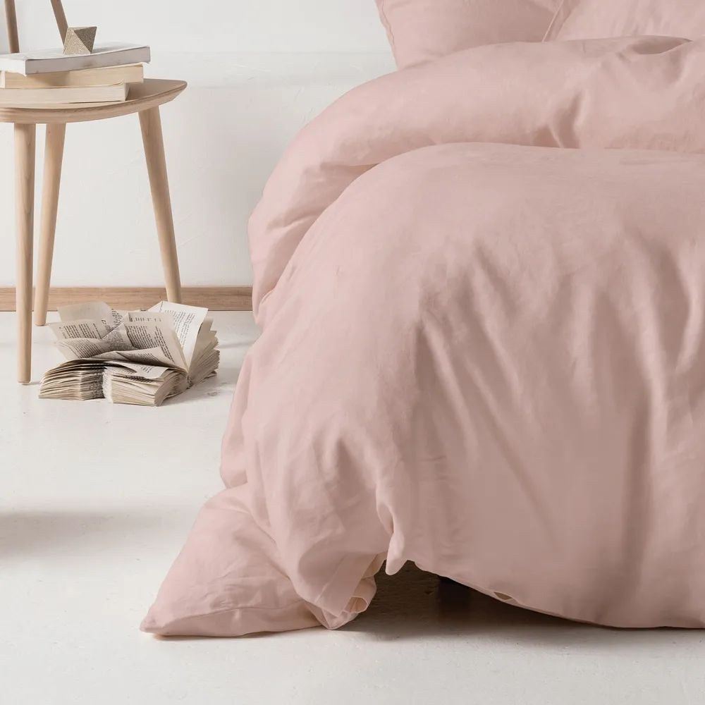 Nimes Single Duvet Cover Set - Pink, Linen