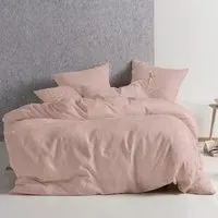 Nimes Single Duvet Cover Set - Pink, Linen