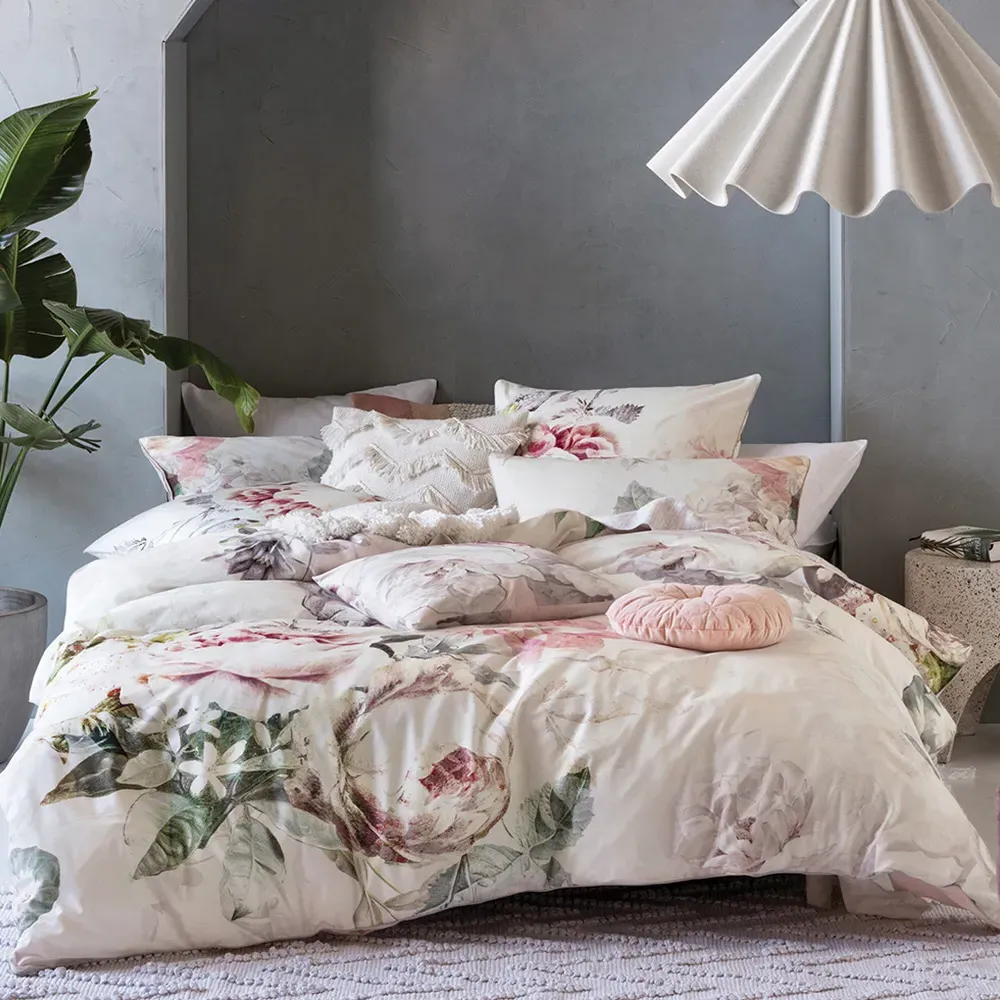 Sansa Super King Duvet Cover Set - White, Cotton