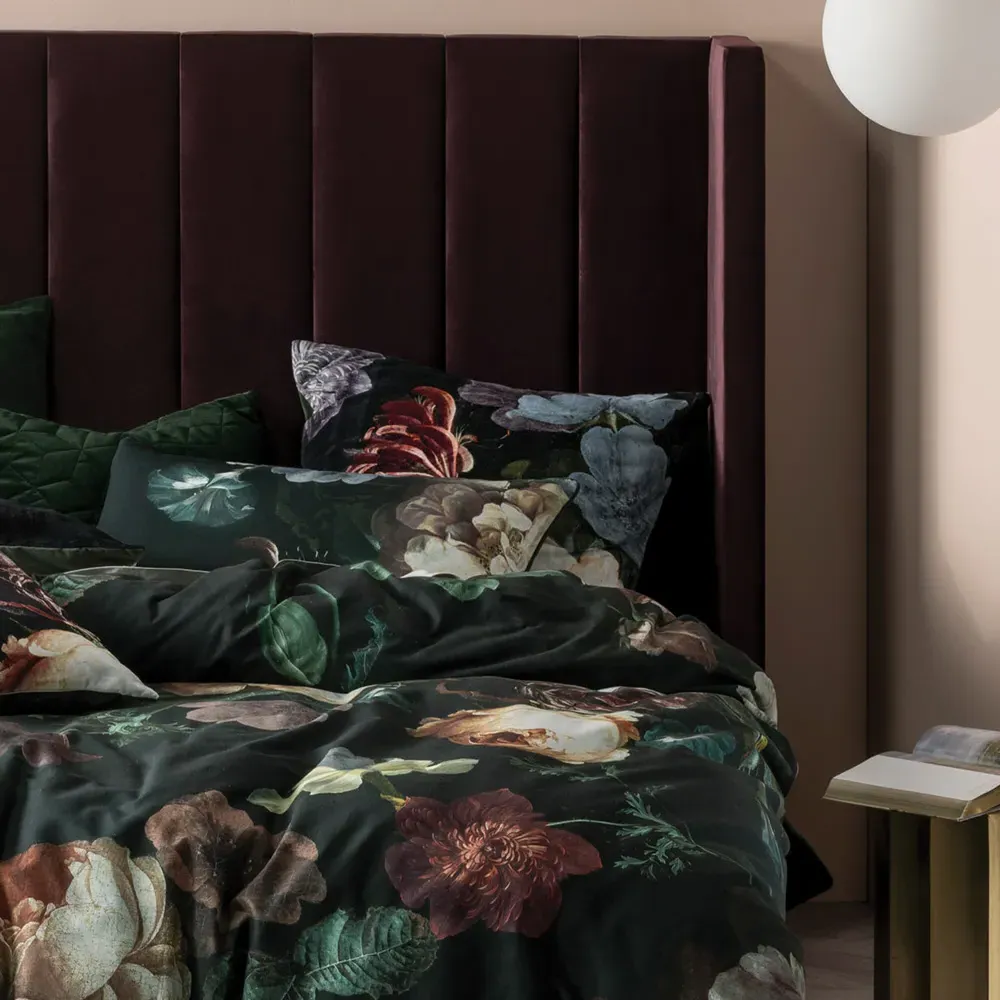 Winona King Size Botanical Duvet Cover Set - Green, Cotton