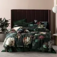 Winona King Size Botanical Duvet Cover Set - Green, Cotton