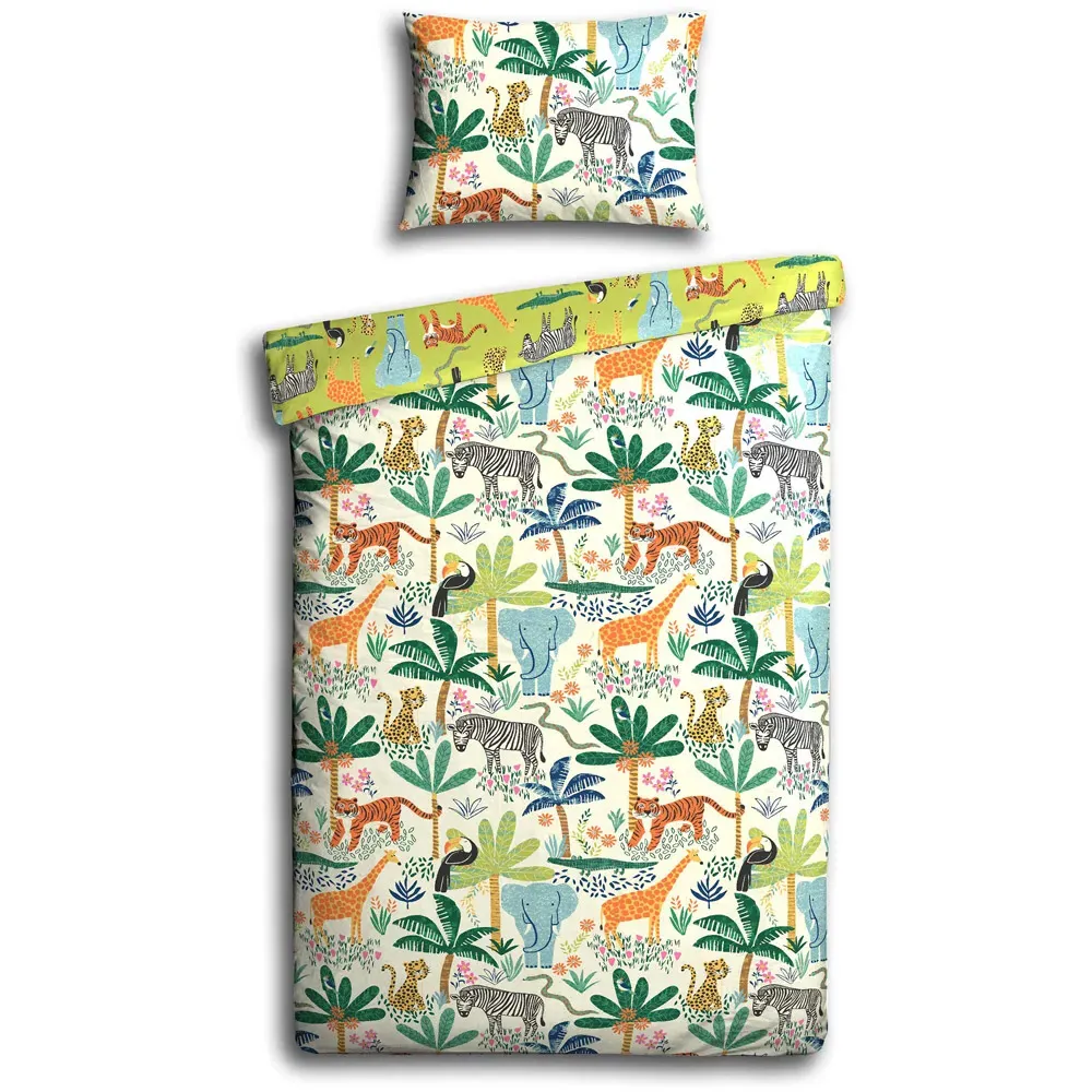 Jungletastic Toddler Duvet Cover Set - Green, Polycotton