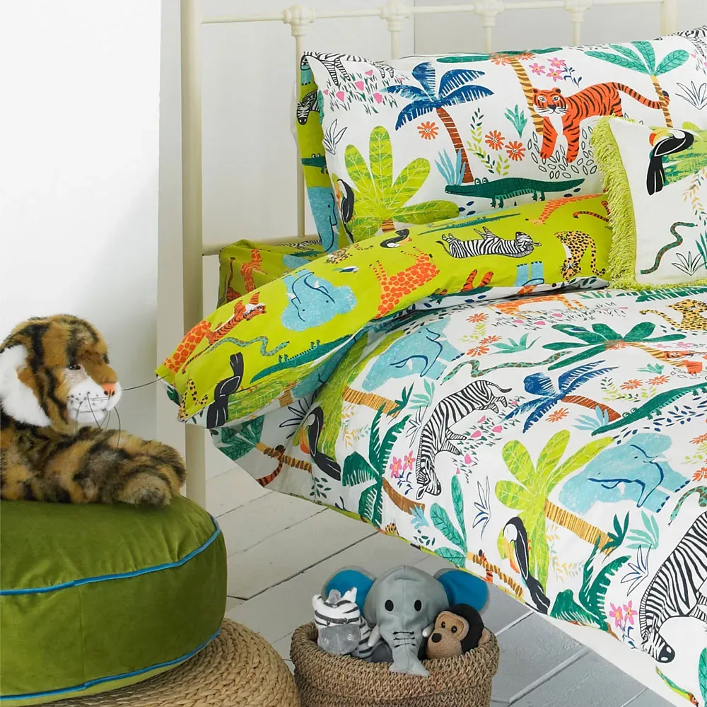 Jungletastic Toddler Duvet Cover Set - Green, Polycotton