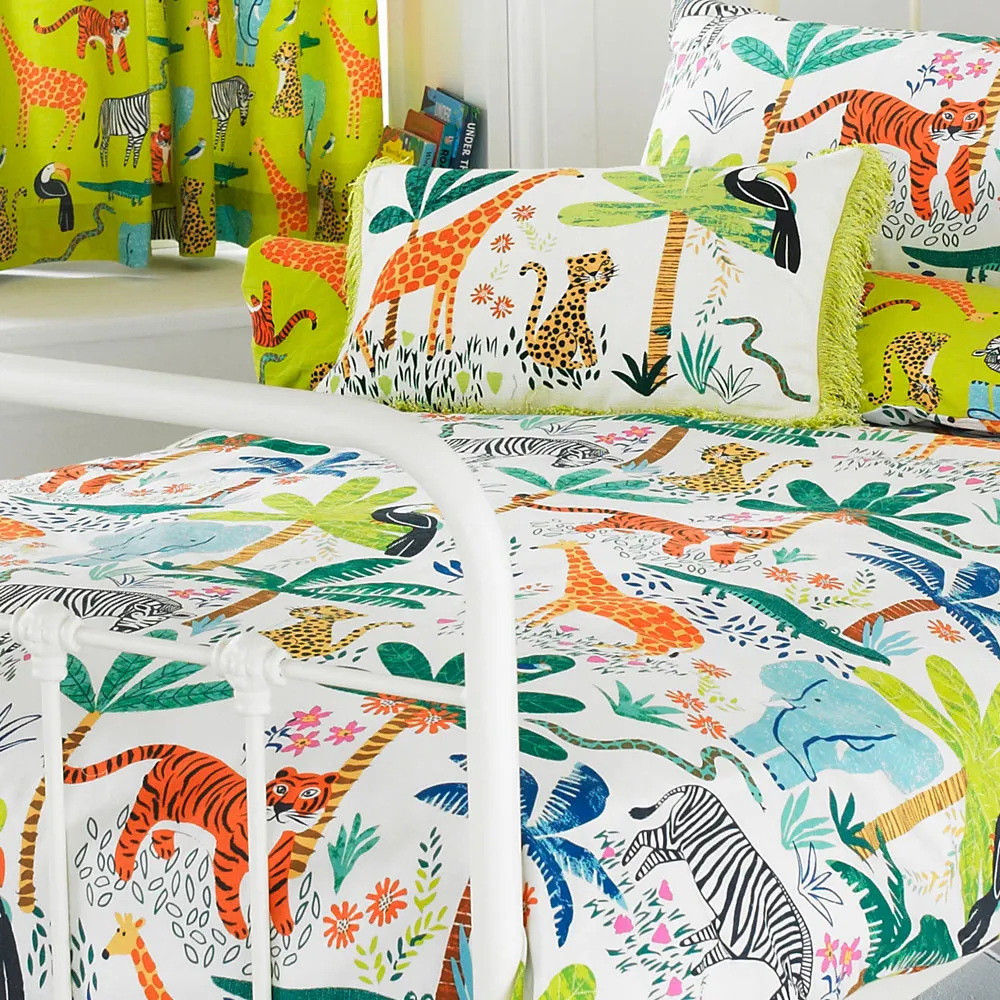 Jungletastic Toddler Duvet Cover Set - Green, Polycotton