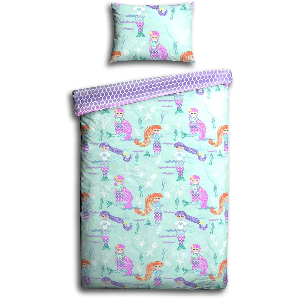 Mermaid Toddler Duvet Cover Set - Multi, Polycotton