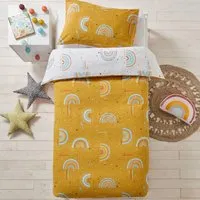 Rainbow Double Duvet Cover Set - Yellow, Cotton