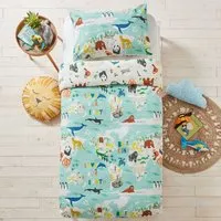 Toddler Love Our Earth Duvet Cover Set - Blue, Cotton