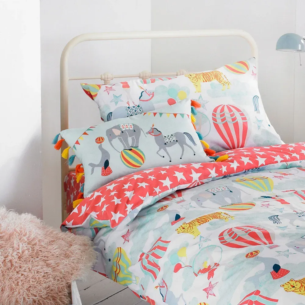 Vintage Circus Single Duvet Cover Set - Multi
