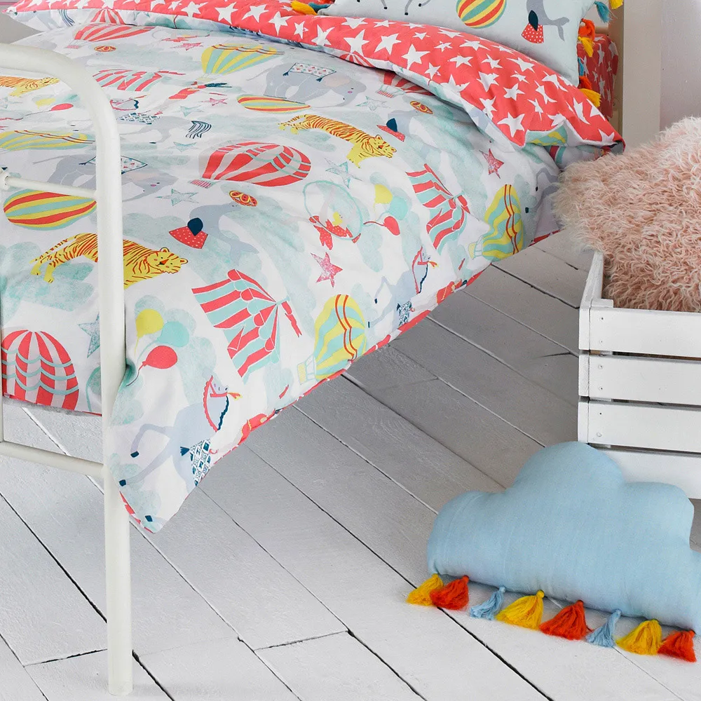 Vintage Circus Single Duvet Cover Set - Multi