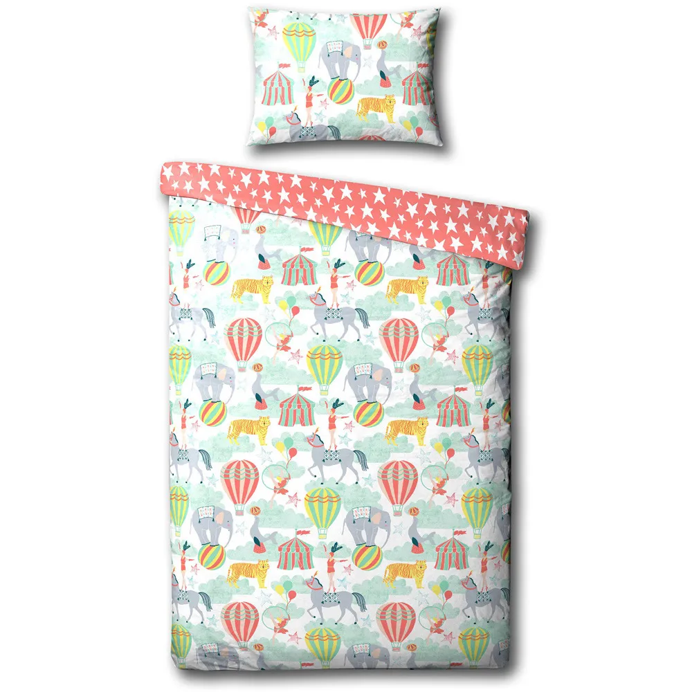 Vintage Circus Toddler Duvet Cover Set - Multi