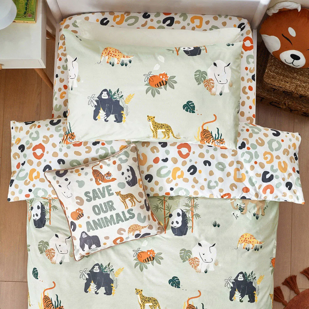 Wildlife Single Animal Reversible Duvet Cover Set - Multi