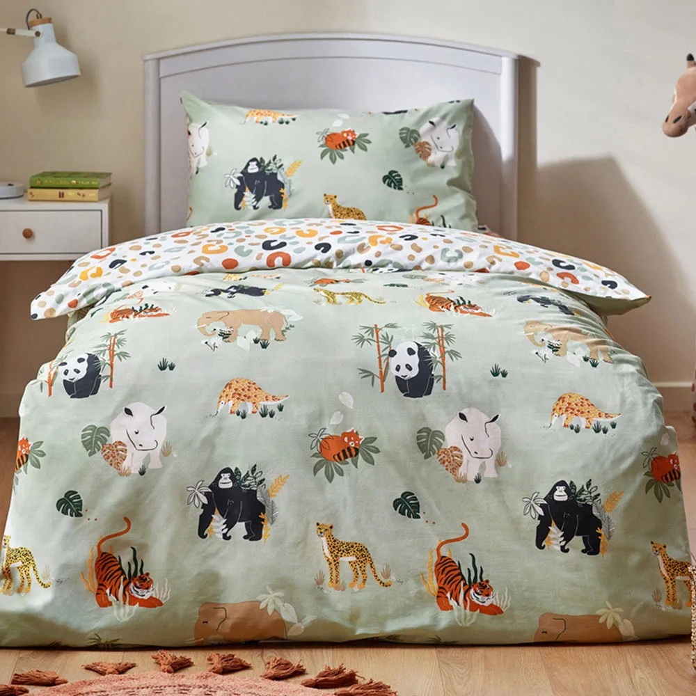Wildlife Single Animal Reversible Duvet Cover Set - Multi