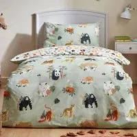 Wildlife Toddler Animal Reversible Duvet Cover Set - Multi