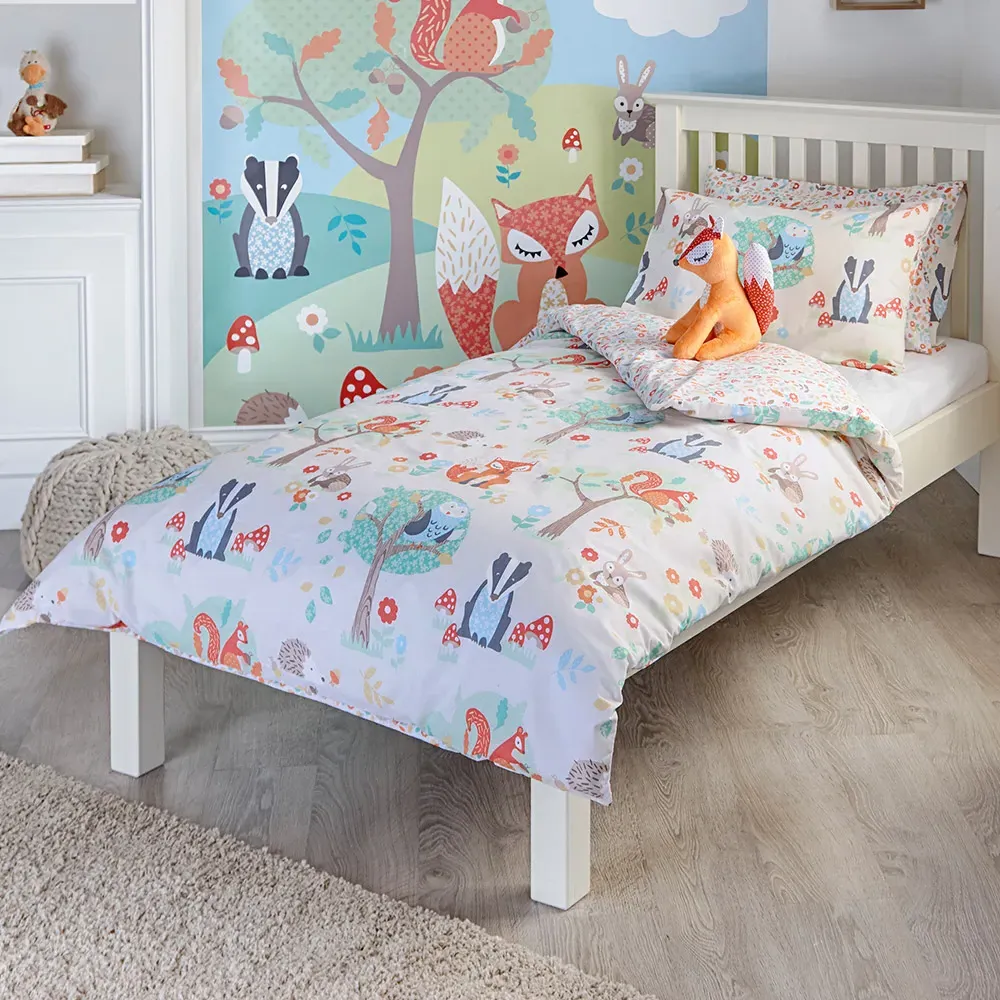 Woodland Single Duvet Cover Set - Cream