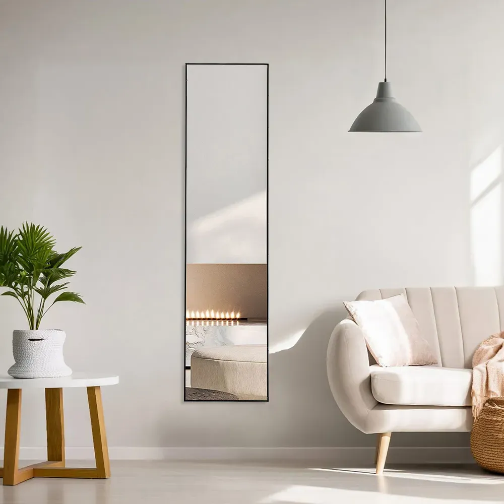 120cm Full Length Wall Mounted Mirror - Black