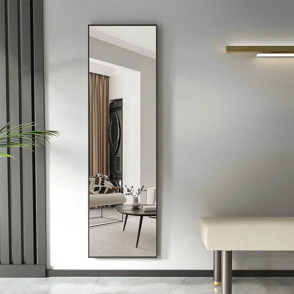 150cm Full Length Wall Mounted Mirror - Black