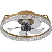 19 inch Crystal LED Ceiling Fan Light with Remote - Gold