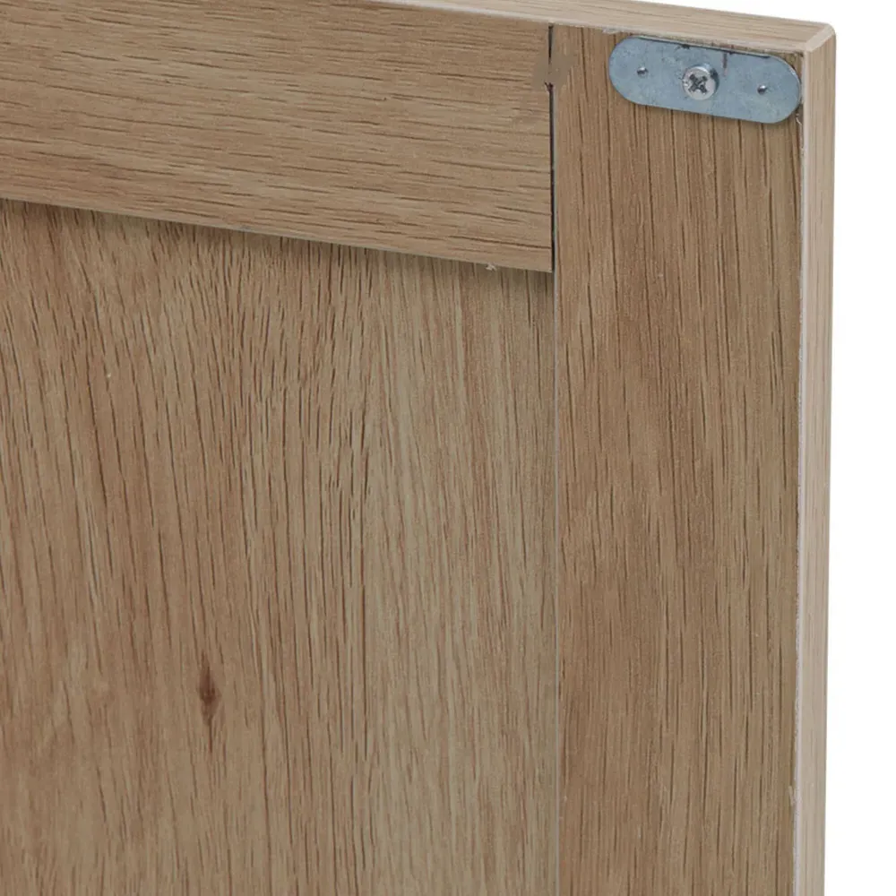 2 Door Rattan Sideboard - Oak, Brown