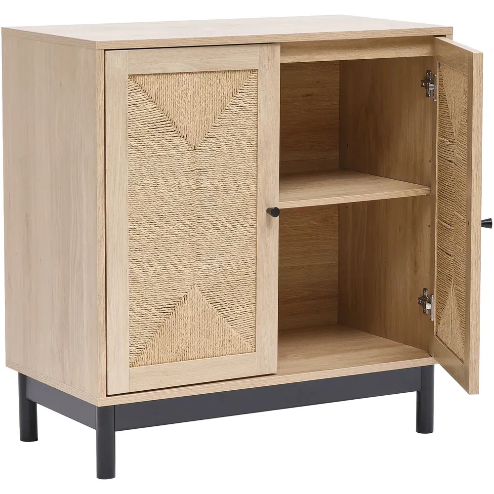 2 Door Sideboard with Woven Doors - Brown, Wood