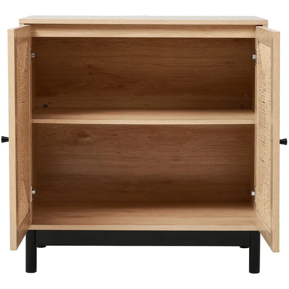 2 Door Sideboard with Woven Doors - Brown, Wood