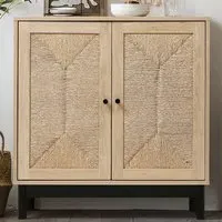 2 Door Sideboard with Woven Doors - Brown, Wood