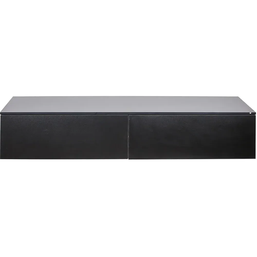 2 Door Wall Mounted Floating TV Unit - Black