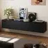 2 Door Wall Mounted Floating TV Unit - Black
