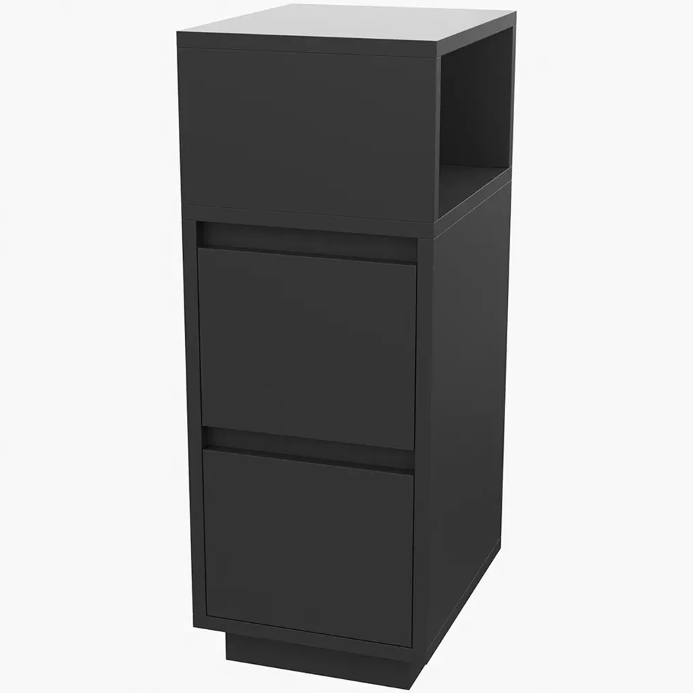 2 Drawer Bedside Table - Black