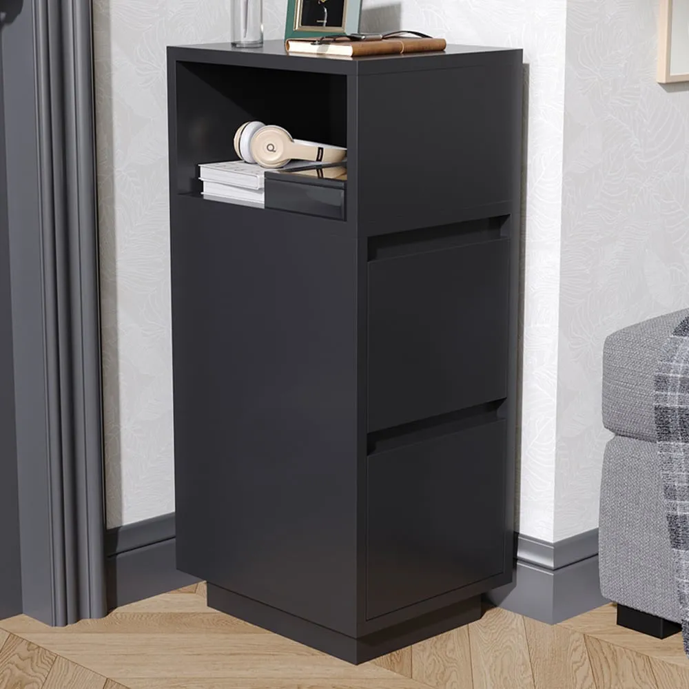 2 Drawer Bedside Table - Black image